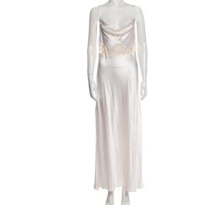 BERGDORF GOODMAN Silk Lace Trim Embellishment Chemise